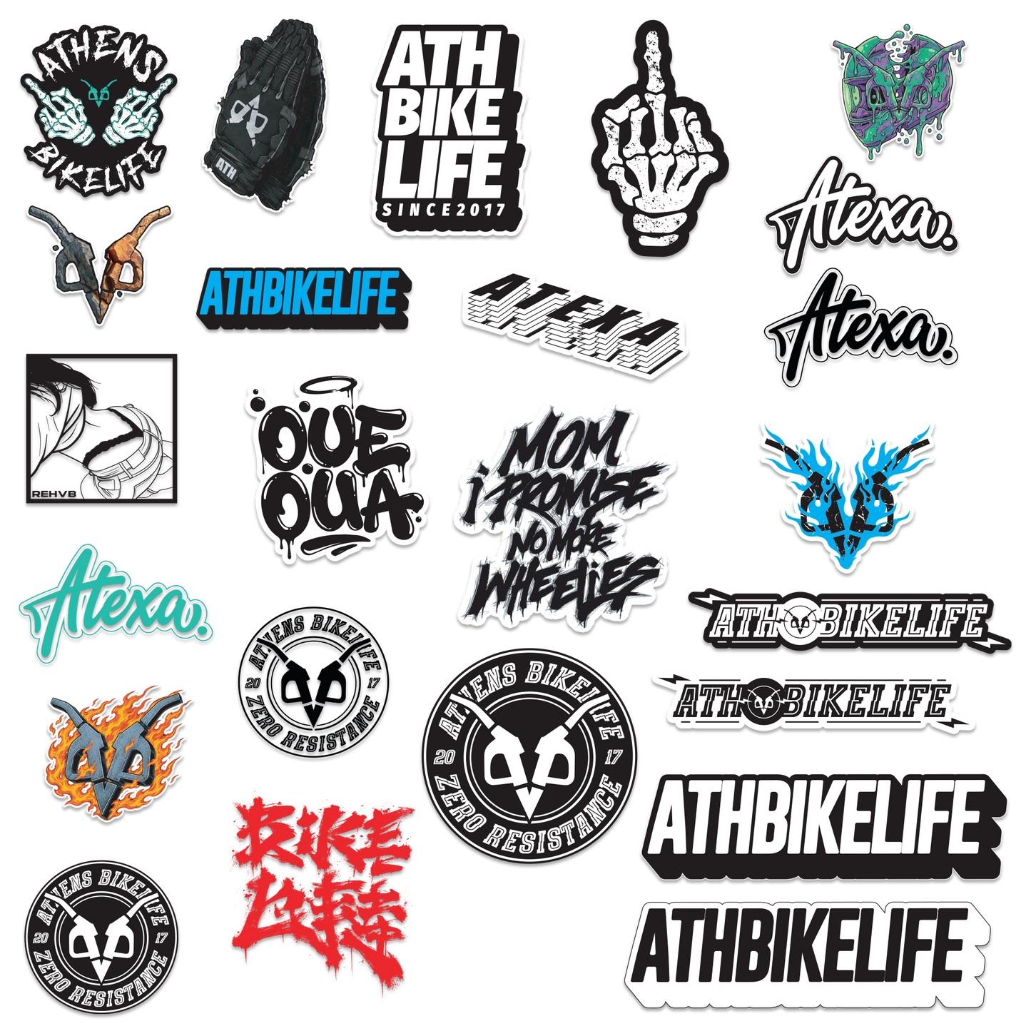 Ath Bikelife - Premium Sticker Pack (24 Pieces)